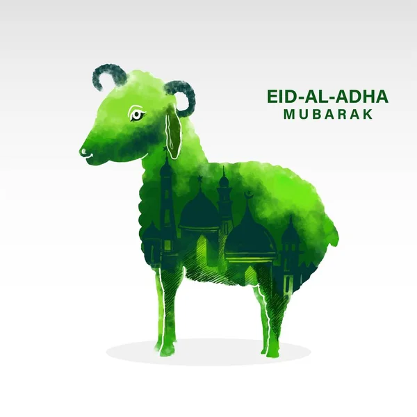 Eid Adha Gratulationskort För Muslimsk Semester Bakgrund — Stock vektor
