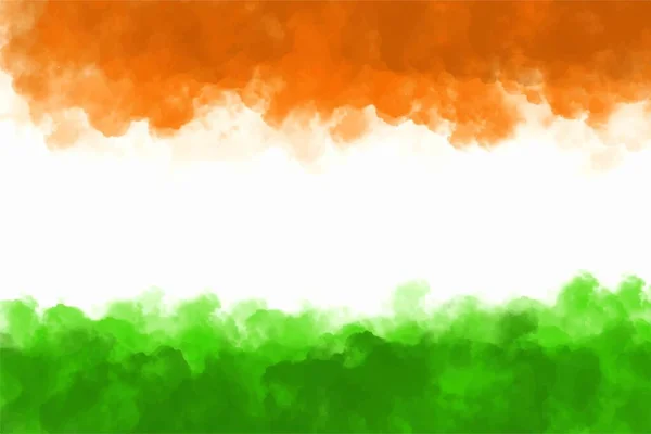 Indický Den Nezávislosti Srpen Tricolor Téma Akvarel Textura Pozadí — Stockový vektor