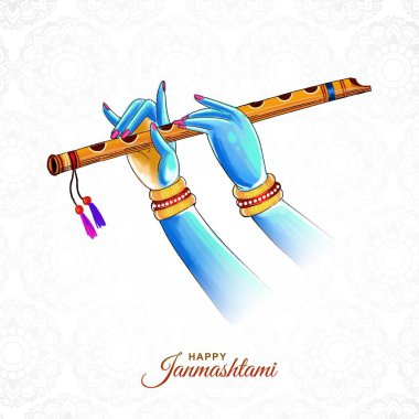 Mutlu Janmashtami tatil kartı tasarımında Lord Shree Krishana