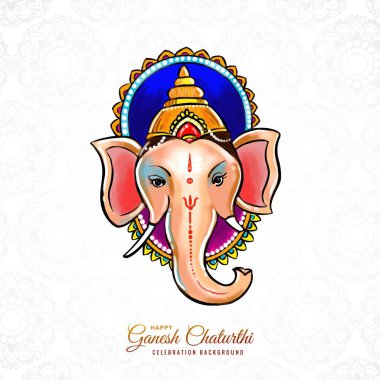 Happy ganesh chaturthi celebration with prayer to lord ganesha card background