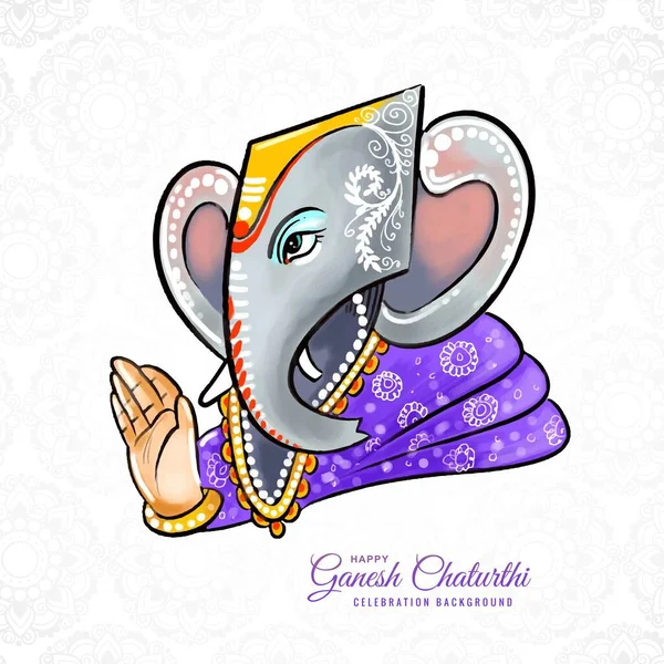 Tradicional Feliz Ganesh Chaturthi Festival Celebración Fondo — Vector de stock
