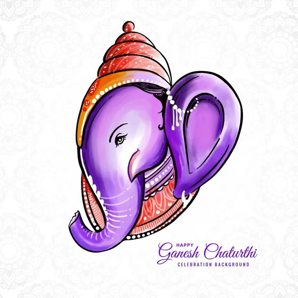 Arte Feliz Ganesh Chaturthi Tarjeta Creativa Fondo — Vector de stock