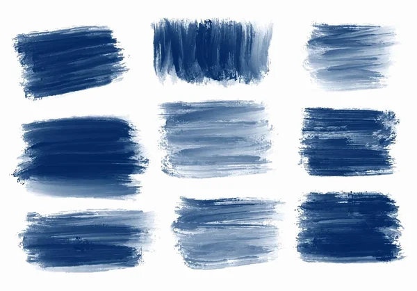 现代抽象蓝色笔触集设计 — 图库矢量图片