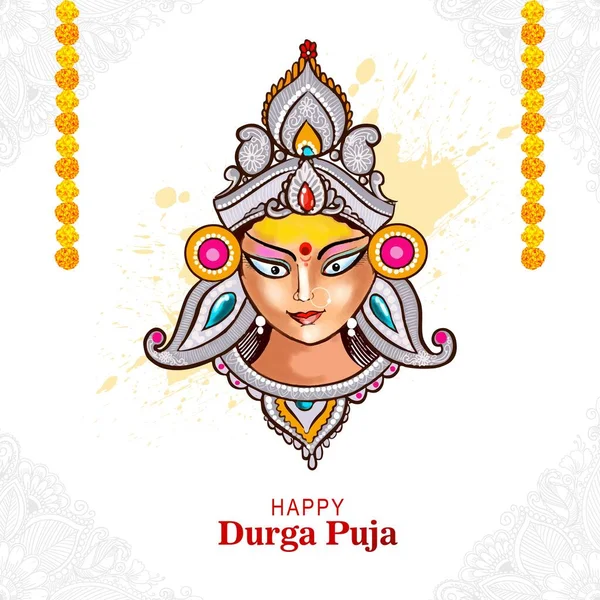 Happy durga puja india festival holiday card illustration background