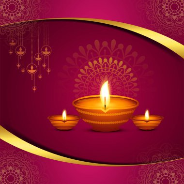 Mutlu diwali dekoratif gaz lambası festivali kutlama kartı geçmişi