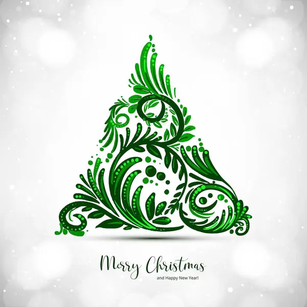Decorative Christmas Tree Card Design — Stock Vector