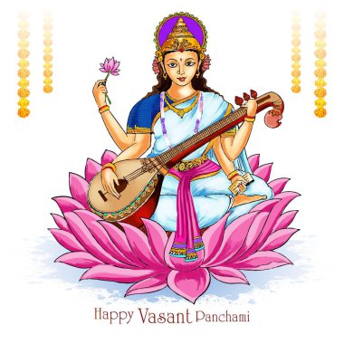 Güzel Hint festivali Vasant Panchami kartı geçmişi