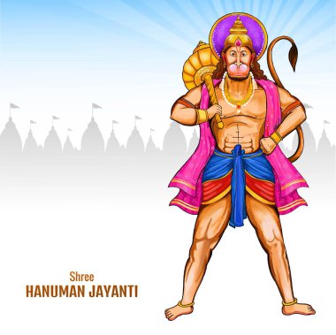 Jay shri ram happy hanuman jayanti festival card background