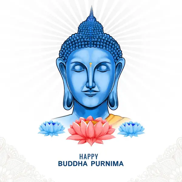 Bela Buda Purnima Cartão Celebração Fundo Gráficos De Vetores