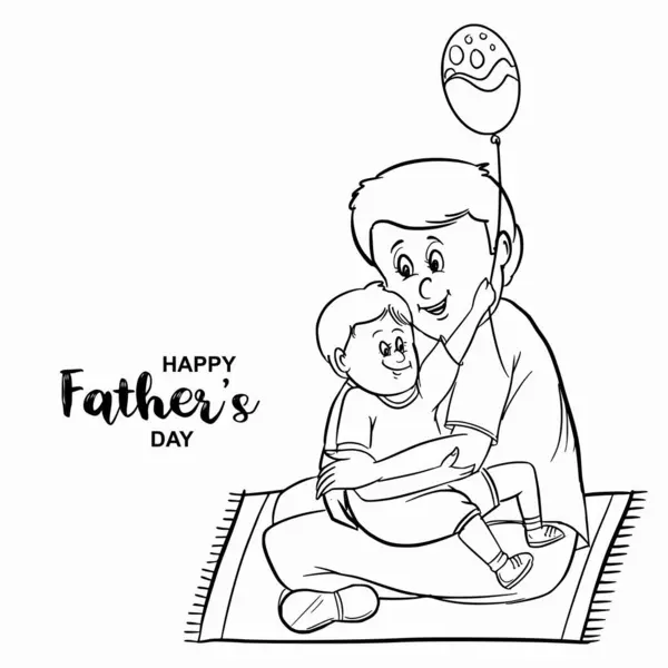 Feliz Dia Dos Pais Celebração Esboço Cartão Fundo Ilustração De Stock