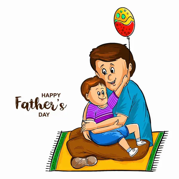 父亲节快乐 有儿子的庆祝卡背景 免版税图库插图