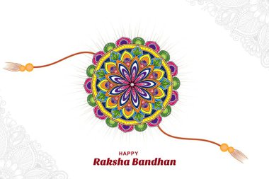 Dekoratif renkli rakhi festivali kartı Mutlu raksha bandhan kart tasarımı