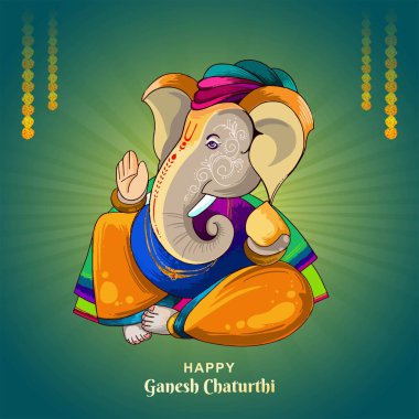 Güzel, mutlu Ganesh Chaturthi Hint Festivali tebrik kartı geçmişi