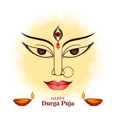 Indian god durga in happy durga puja subh navratri background