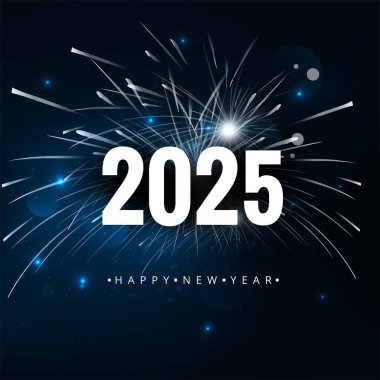 Beautiful celebration 2025 new year card background clipart