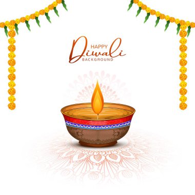 Beautiful happy diwali card background clipart