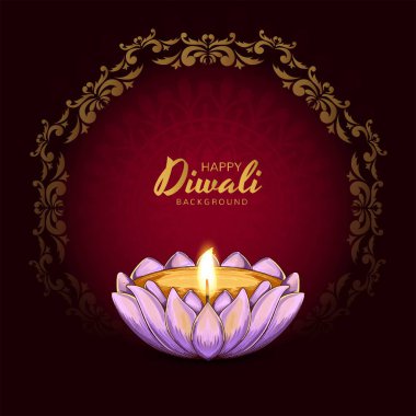 Happy diwali festival of light celebration card background clipart