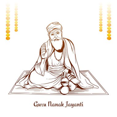 Guru Nanak Jayanti celebrates the birth of the first Sikh Guru background clipart