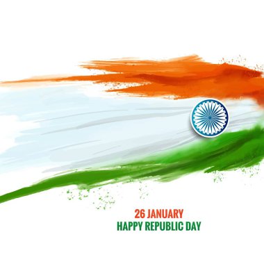 26th january happy republic day of indian flag card background clipart