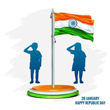 Beautiful national indian flag celebration card background clipart