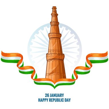 Happy republic day India greeting card background clipart