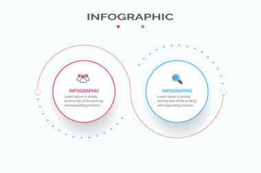 Bilgi ögeleri veri görselleştirme grafiğin soyut unsurları, diyagramı 2 adım, seçenekler, parçalar veya süreçler iş süreci, iş akışı, reklam için kullanılabilir,