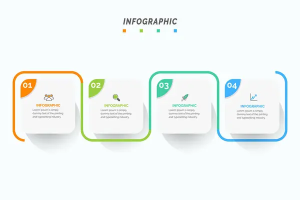 Vektor Infografik Vorlage Mit Papieretikett Integrierte Kreise Geschäftskonzept Mit Optionen — Stockvektor