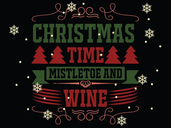 Merry Christmas Happy Holidays Typography Set Vector Logo Text Design — Stock Vector