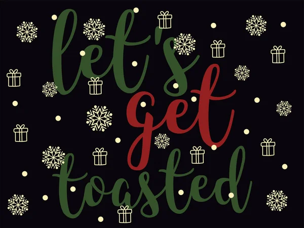 Merry Christmas Happy Holidays Typography Set Vector Logo Text Design — Stock Vector