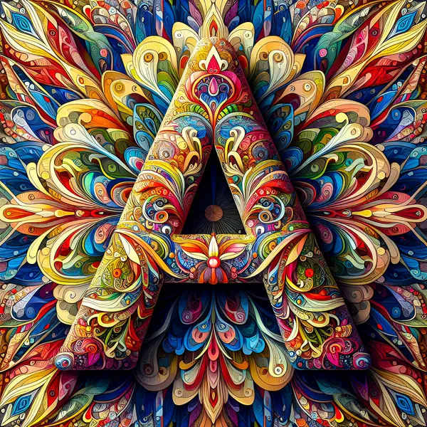 Alfabedeki her harf için renkli mandala harfleri