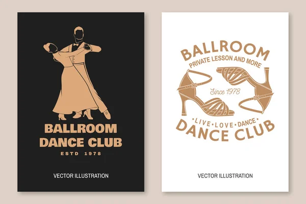 Ensemble Flyer Sportif Danse Salon Brochure Bannière Affiche Concept Pour — Image vectorielle