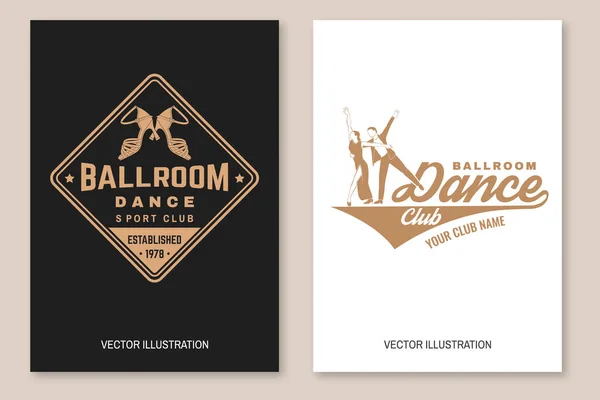 Uppsättning Ballroom Dans Sport Klubb Flygblad Broschyr Banderoll Affisch Begreppet — Stock vektor