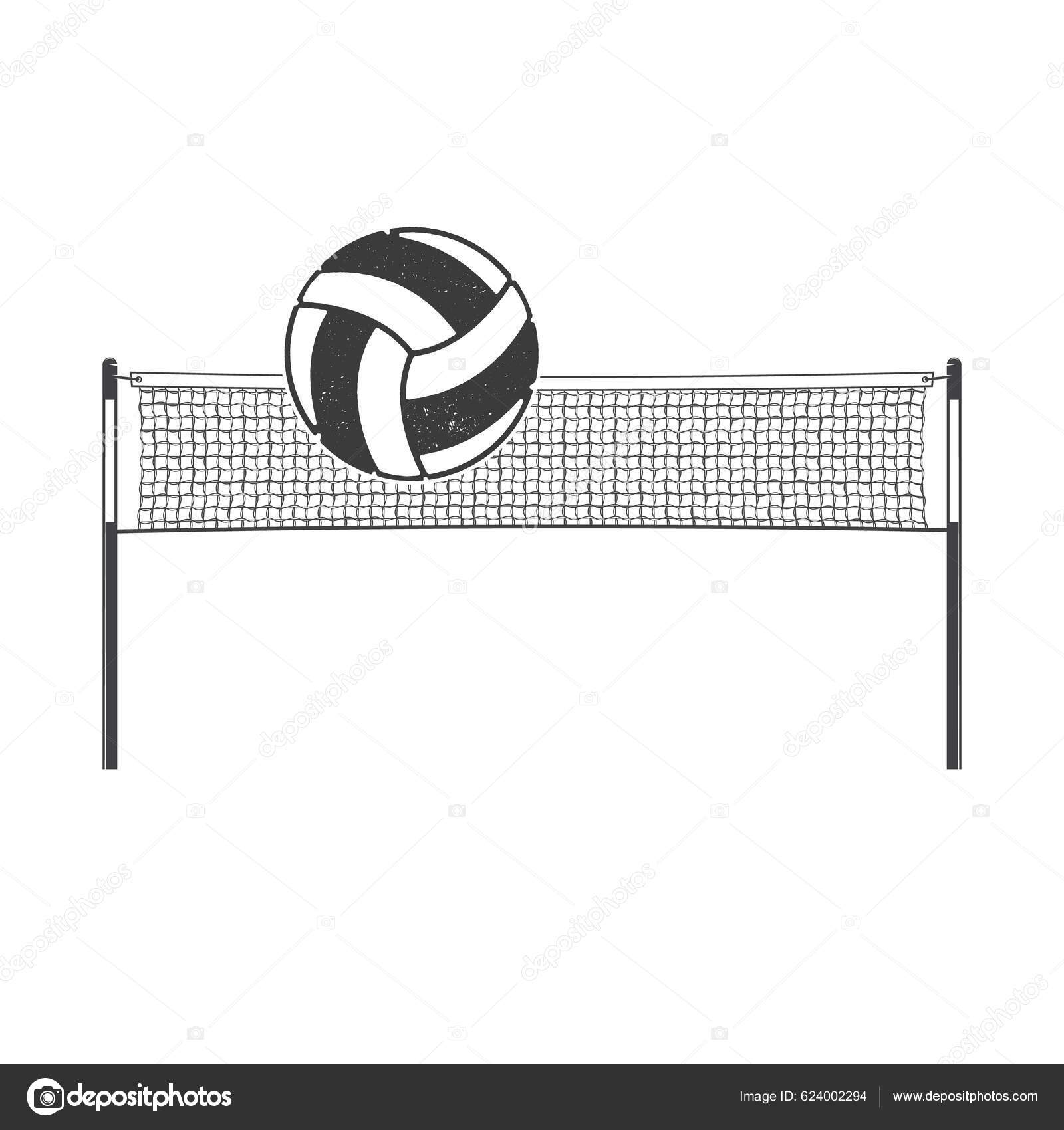 Volleyball Ball Flying Volleyball Net Vector Illustration Stock Vector ...