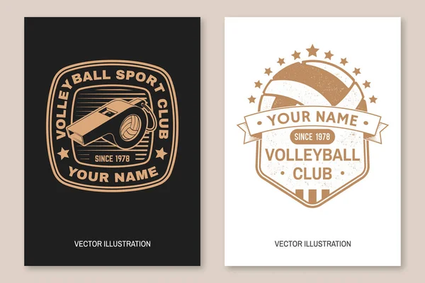 Volleyboll Klubbflygblad Broschyr Banderoll Affisch Vektor För Sportklubbens Emblem Skylt — Stock vektor