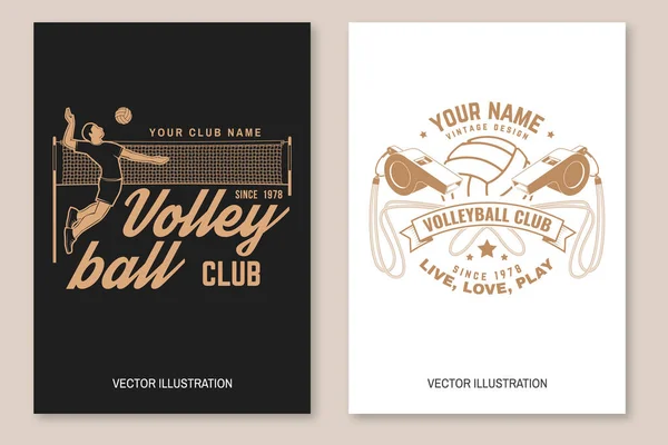 Ensemble Flyer Club Volley Ball Brochure Bannière Affiche Vecteur Pour — Image vectorielle