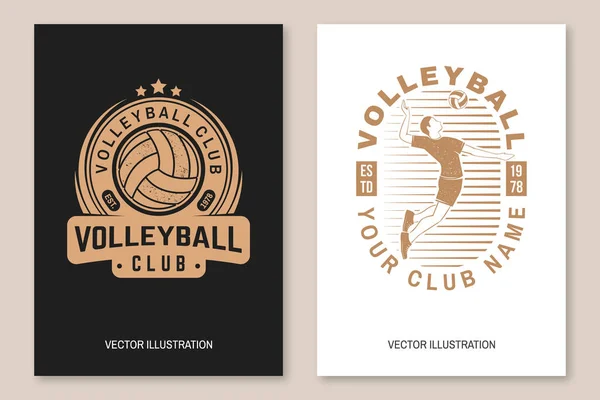 Ensemble Flyer Club Volley Ball Brochure Bannière Affiche Vecteur Pour — Image vectorielle