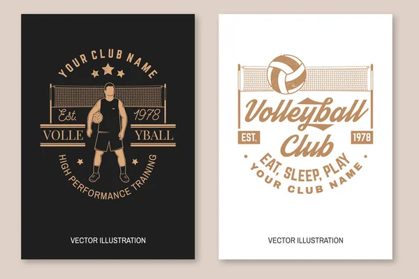 Uppsättning Volleyboll Klubb Flygblad Broschyr Banderoll Affisch Vektor För Sportklubbens — Stock vektor