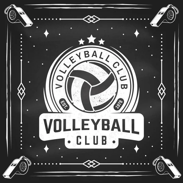 Diseño Insignia Del Club Voleibol Pizarra Ilustración Vectorial Para Emblema — Vector de stock
