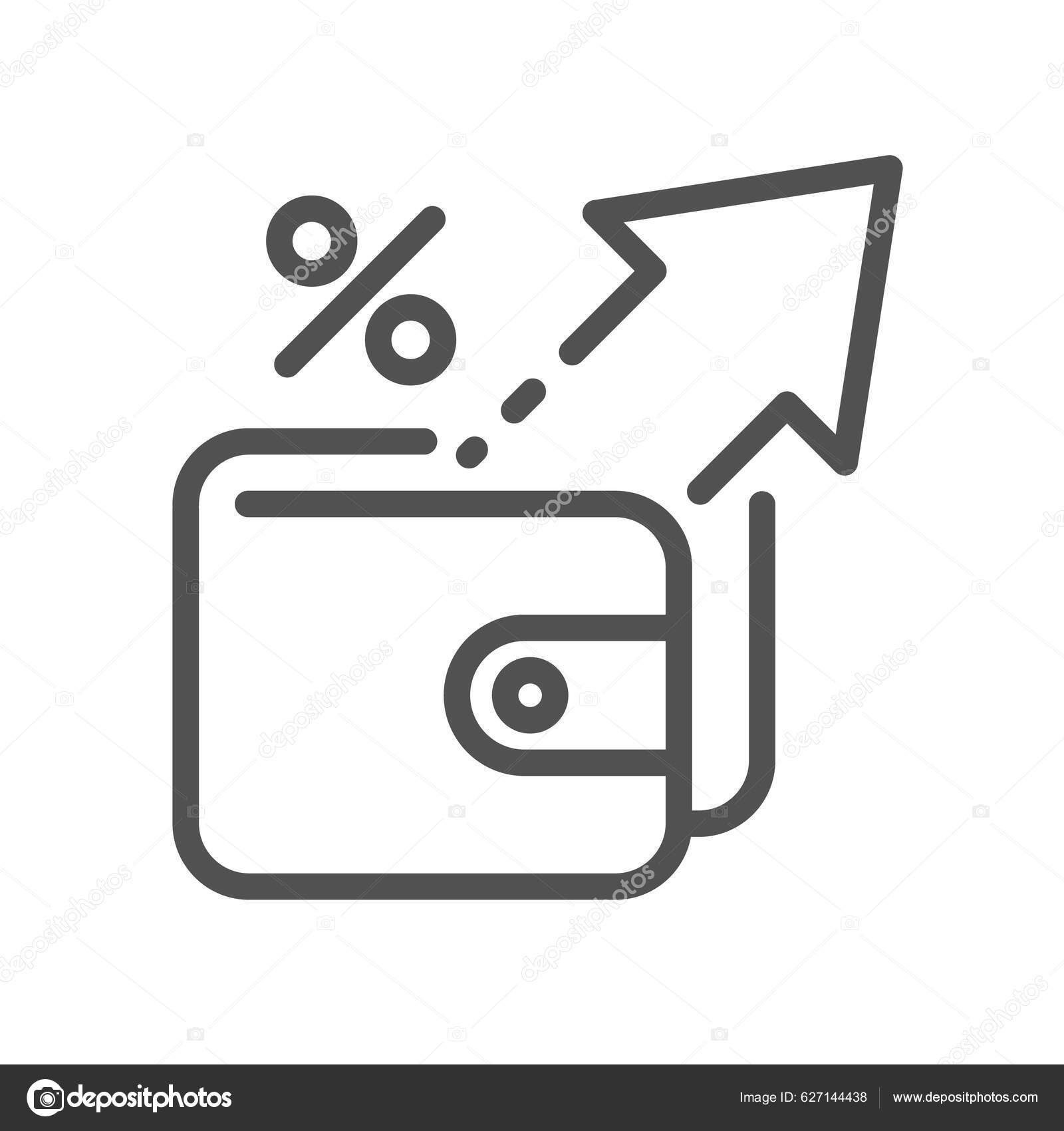Inflation Line Icon Devaluation Savings Long Term Increase General ...