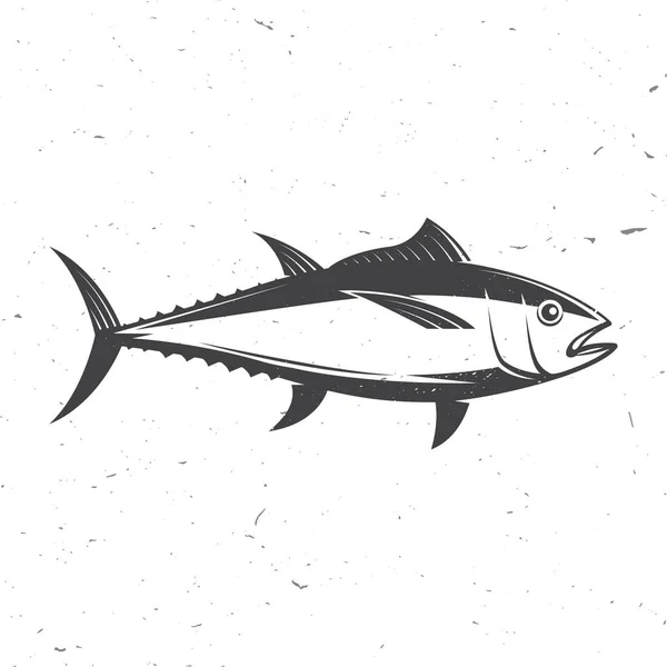 Ton Balığı Ikonu Silueti Vektör Çizimi Beyaz Arka Planda Klasik — Stok Vektör