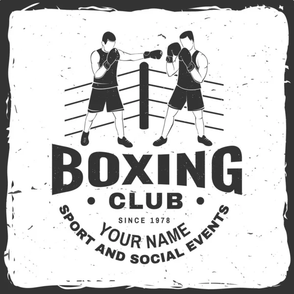 Emblema Clube Boxe Design Logotipo Ilustração Vetorial Para Boxe Esporte — Vetor de Stock