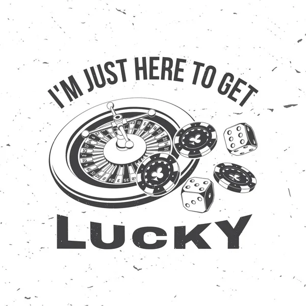 Gambling Lucky Logo Bricka Design Med Casino Chips Lyckohjul Två — Stock vektor