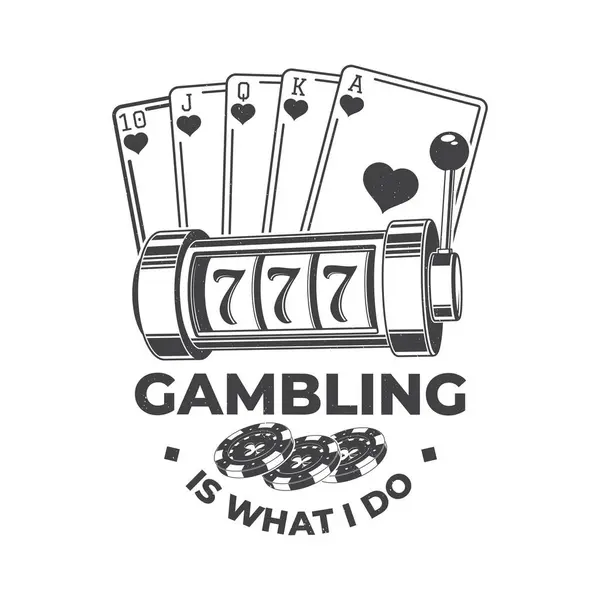 Försök Med Din Chans Gambling Vintage Print Logotyp Badge Design — Stock vektor