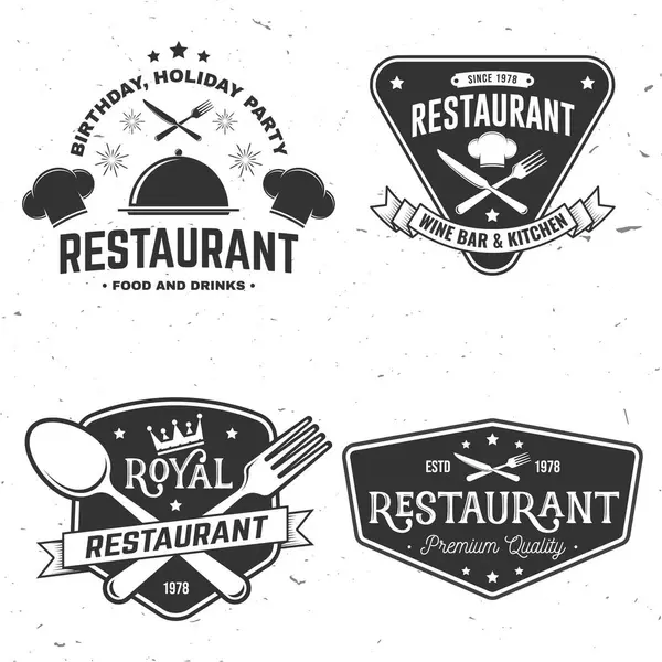 Σύνολο Εστιατόριο Κατάστημα Λογότυπο Του Μενού Εικονογράφηση Διανύσματος Vintage Graphic Διάνυσμα Αρχείου