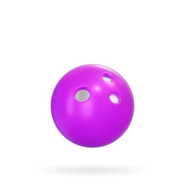 Bowling topu 3D beyaz arka planda izole edildi. Vektör çizimi. Gerçekçi bowling topu