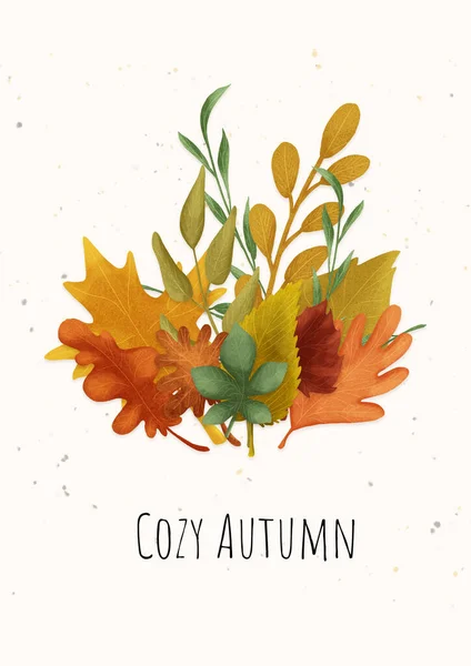 sonbahar yaprağı yeşil desen çizimi 