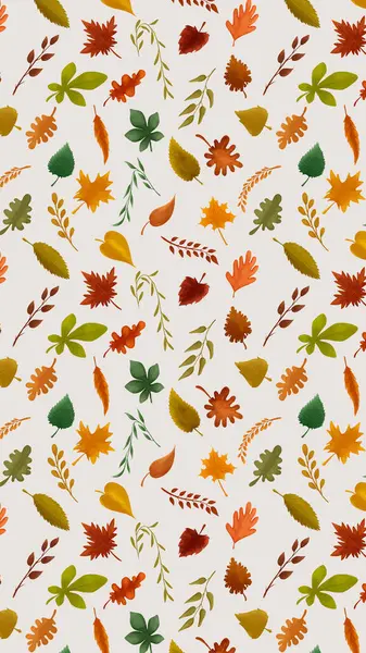 sonbahar yaprağı yeşil desen çizimi 