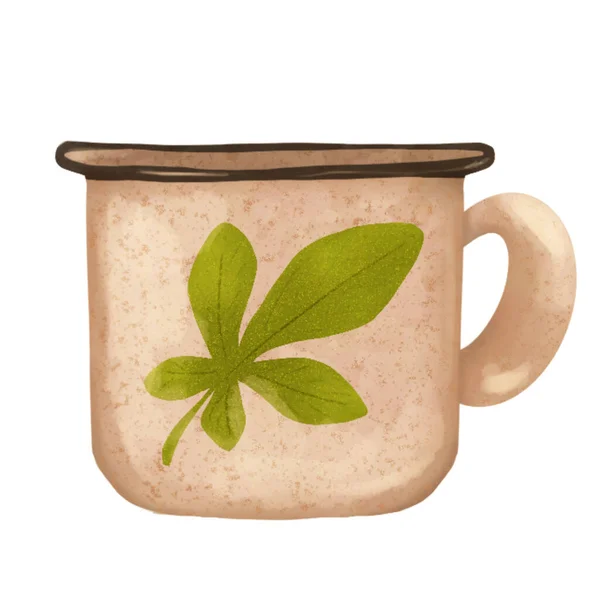 Yeşil yapraklı güzel bir kupa.