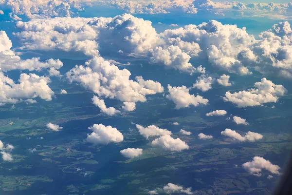 Bellegarde Francia Septiembre 2021 Campo Nubes Cielo Visible Desde Avión —  Fotos de Stock
