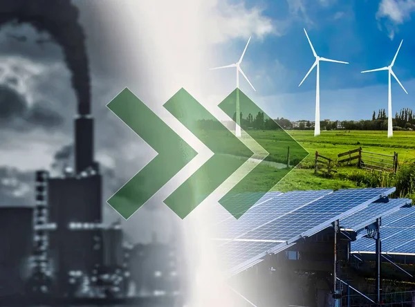 Energy Transition Fossil Fuel Green Energ — Stock Photo, Image